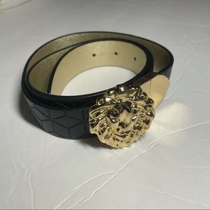 Anne Klein Black and Gold Belt